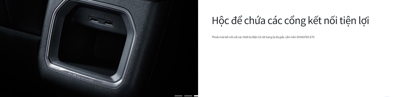 Hộc để chứa các cổng kết nối tiện lợi